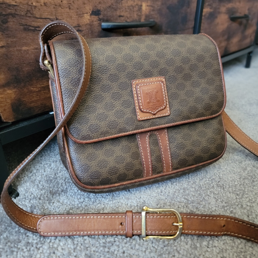 🟢Final Price!! RARE Authentic Celine Macadam Leather Crossbody Bag